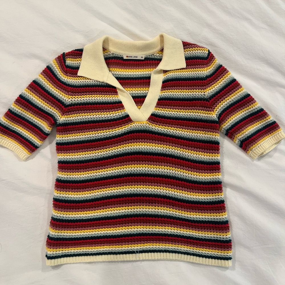 70s style short sleeve polo seater by marine layer